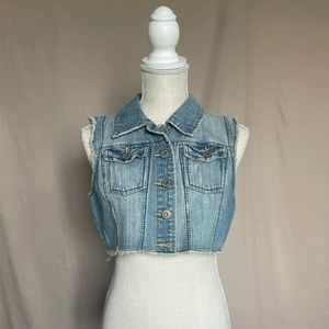 Cropped Jean Vest